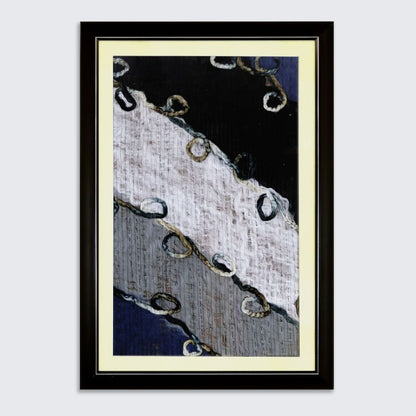 Woolen Whirlwind Diagonal Dark Tones Framed Wall Art | 32 x 22 inches