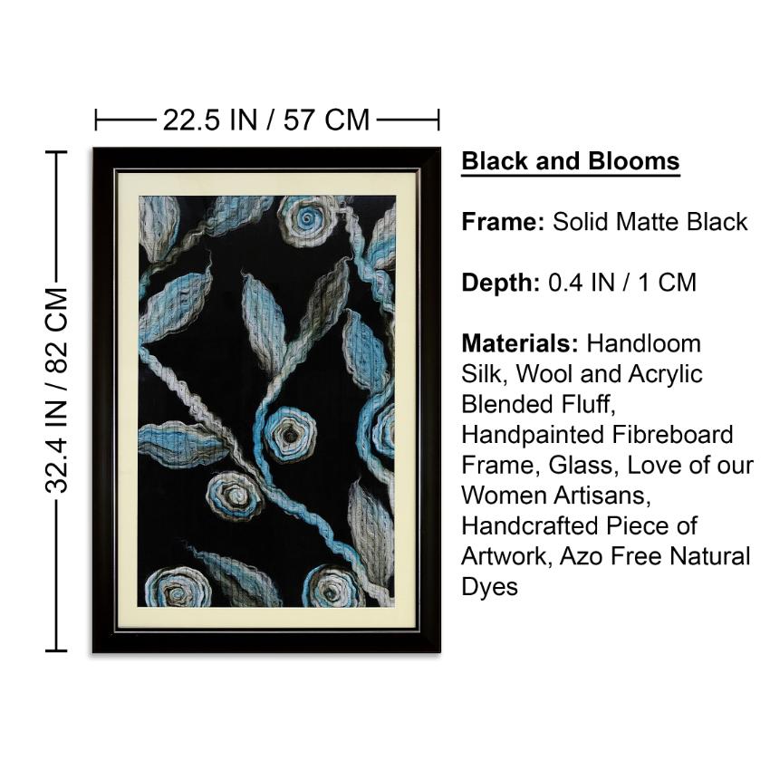 Black & Blooms Enchanting Floral Framed Wall Art | 32 x 22 inches