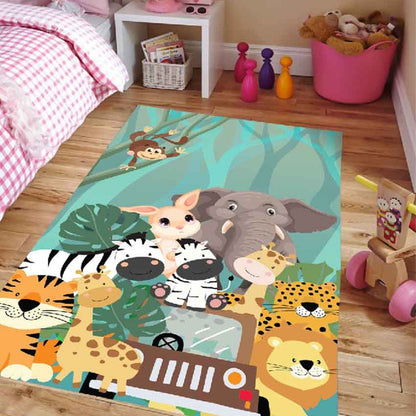 Animal Safari Kids Velvet Yoga Mat | 60 x 24 inches