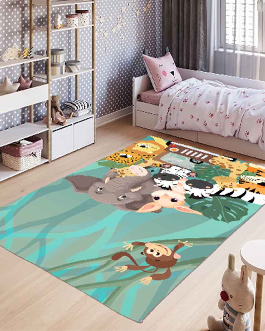 Animal Safari Kids Velvet Yoga Mat