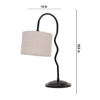 Luminous Bright White Metal Table Lamp with Shade Without Bulb | 13 x 7 x 19 inches