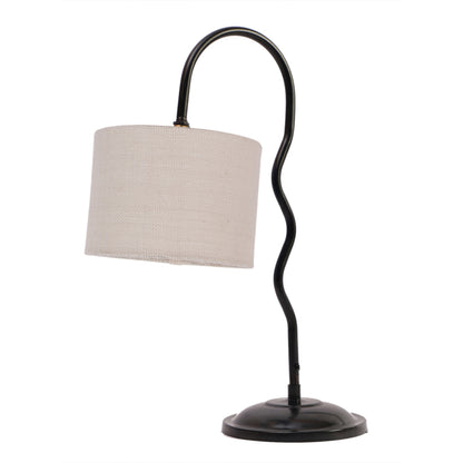 Luminous Bright White Metal Table Lamp with Shade Without Bulb | 13 x 7 x 19 inches