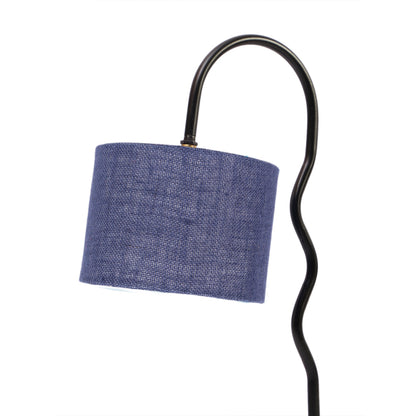 Striking Vibrant Blue Metal Table Lamp with Shade Without Bulb | 13 x 7 x 19 inches