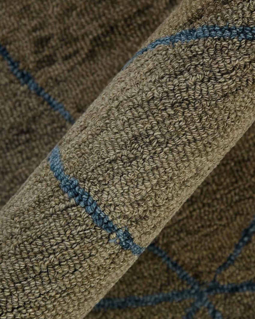 Cedar Wool Striped Pattern Hand-Tufted Rug Carpet