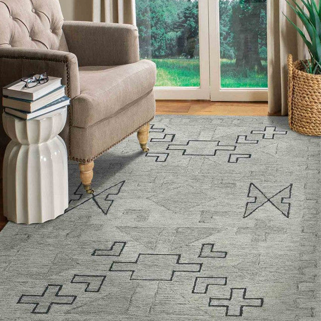 Shale Grey Wool Asteria Hand Tufted Carpet