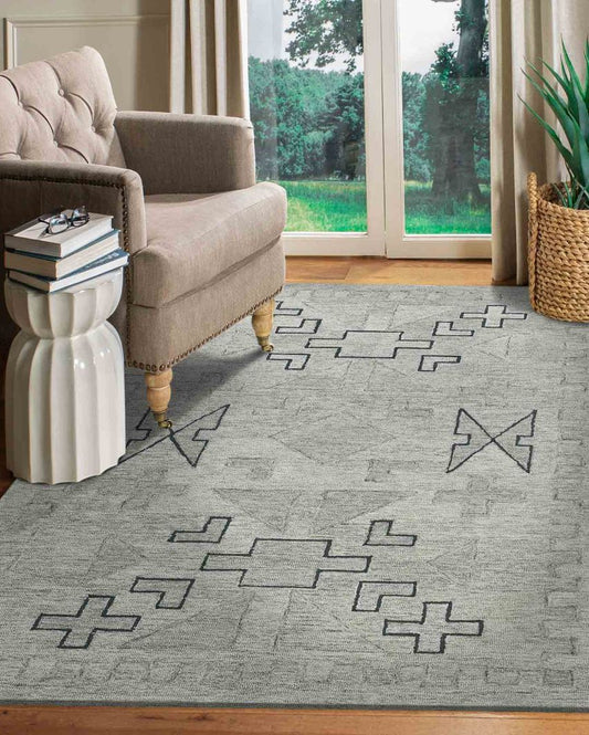 Shale Grey Wool Asteria Hand Tufted Carpet | 6x4, 8x5 ft 6 x 4 ft
