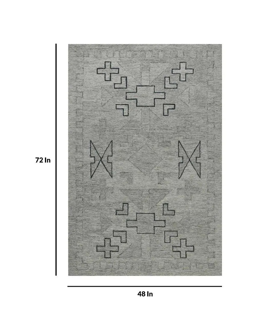 Shale Grey Wool Asteria Hand Tufted Carpet | 6x4, 8x5 ft 6 x 4 ft