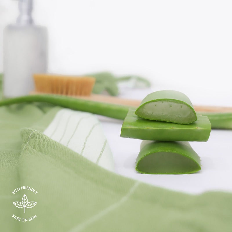Aloevera Double Cloth Assorted Towels | Set of 4 Aloe Green