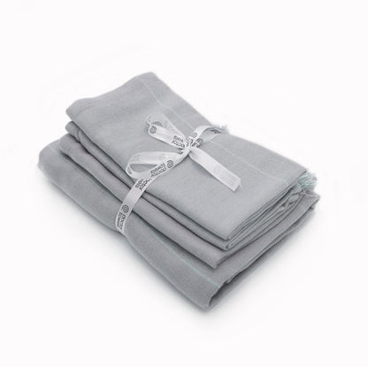 Aloevera Double Cloth Assorted Towels | Set of 4 Frosted Grey