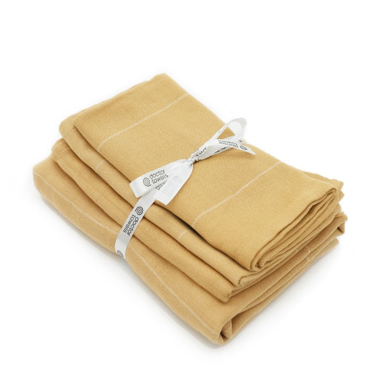 Aloevera Double Cloth Assorted Towels | Set of 4 Sunset Gold