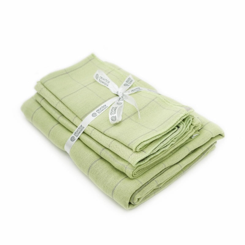 Banana Double Cloth Assorted Towels | Set of 4 Candy Green