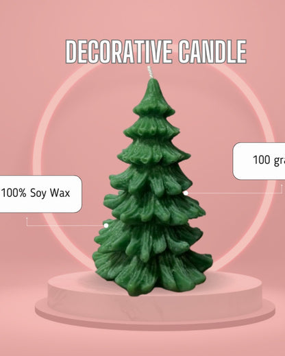 Christmas Tree Vanilla Coconut Soy Wax Candles |Green| Set of 2 | 7 x 7 x 10 cm / 3 x 3 x 4 inches