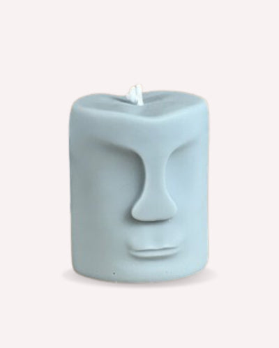 Face Statue Vanilla Coconut Soy Wax Candle| Grey | Single | 7 x 5 cm / 3 x 2 inches