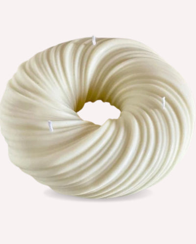 Large Swirl Vanilla Coconut Soy Wax Candle |White| 20 x 7 cm/8 x 3 inches