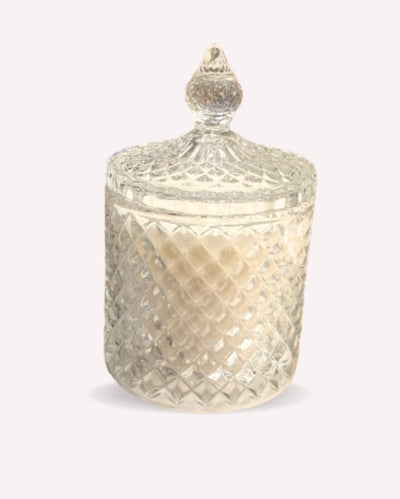 Crystal Clear Baked Vanilla Luxe Soy Creme Wax Candle| White | Single | 15 x 10 cm / 6 x 4 inches