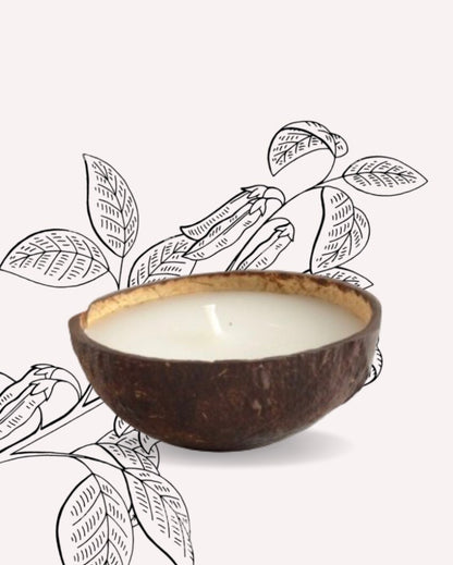 Coconut Shell Vanilla Coconut Soy Wax Candle |Brown | 10 x 7 x 5 cm /4 x 3 x 2 inches