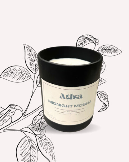 Matte Black Classic Oud Luxe Soy Creme Wax Candle |White|  7 x 10 cm / 3 x 4 inches