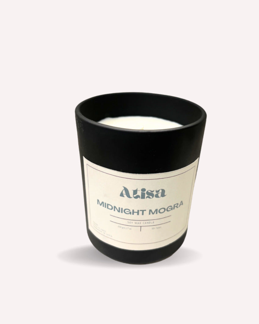 Matte Black Classic Oud Luxe Soy Creme Wax Candle |White|  7 x 10 cm / 3 x 4 inches