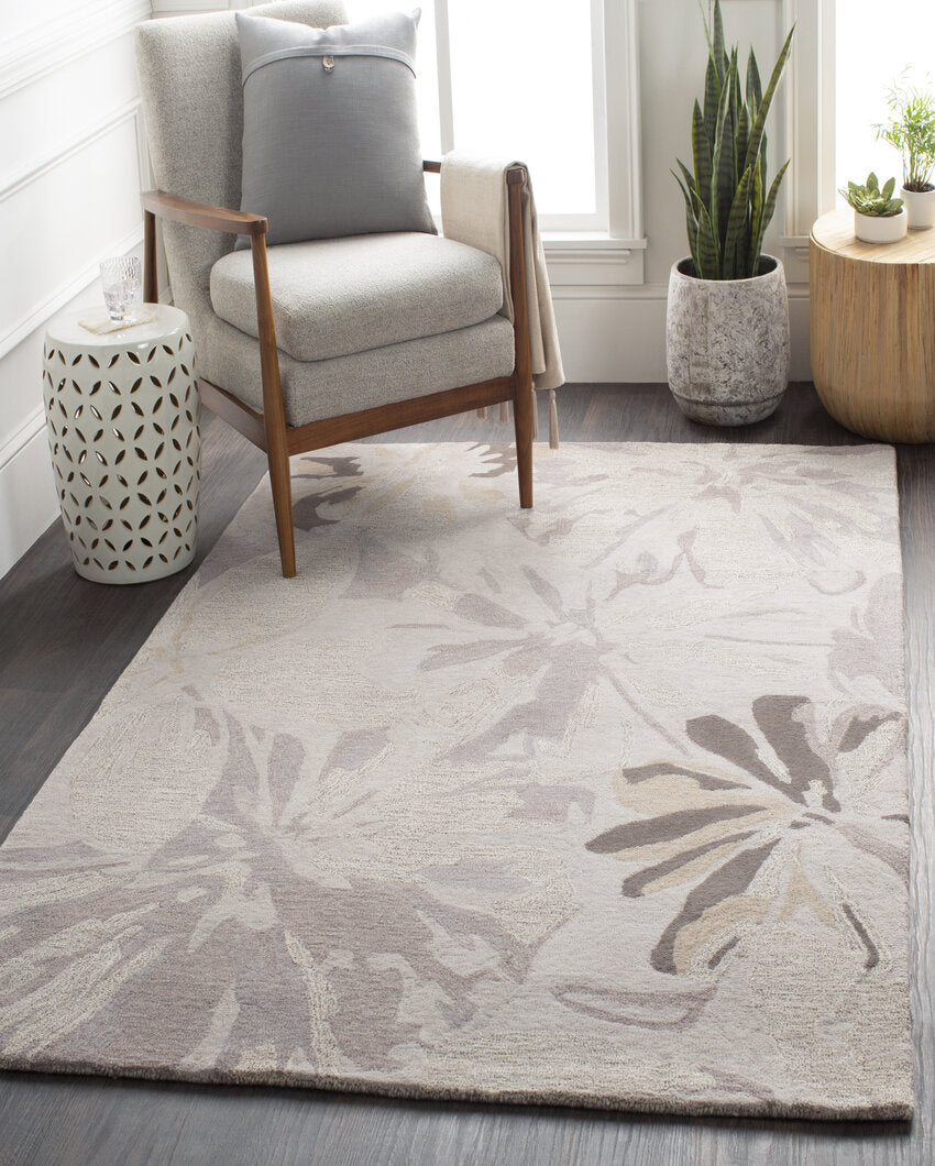 Luxurious Modern Athena Floral Print Woolen Carpet