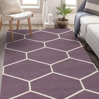 Atrium Handwoven Plum Cotton Stylish Carpet