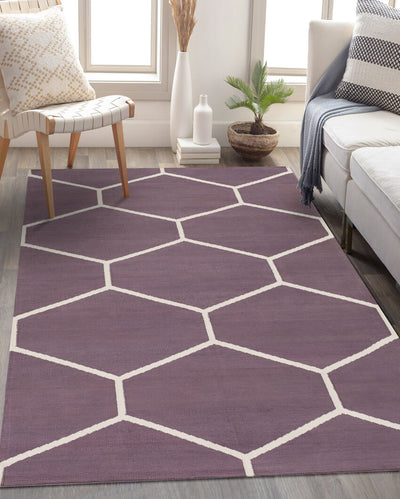 Atrium Handwoven Plum Cotton Stylish Carpet