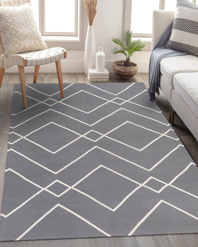 Gray Handwoven Atrium Cotton Stylish Carpet