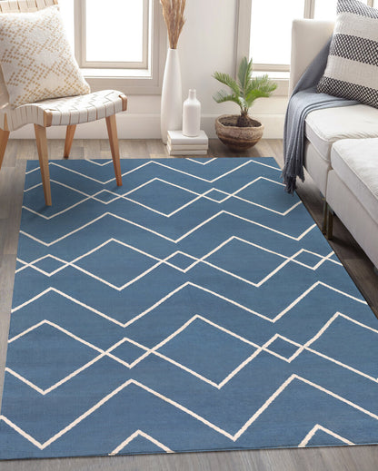 Denim Handwoven Atrium Cotton Stylish Carpet