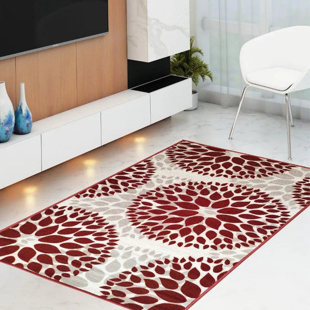 Drop Beige Premium Anti Slip Printed Carpet | 5 x 3 ft