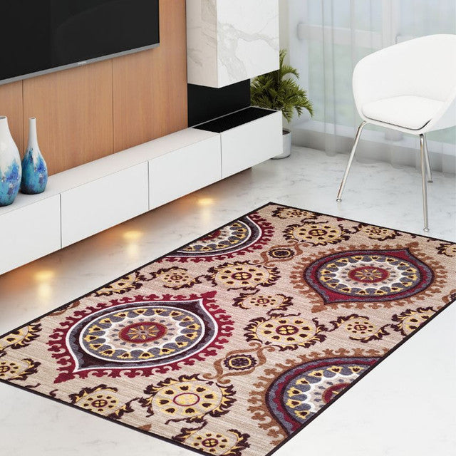 Persian Premium Anti Slip Printed Carpet | Multiple Colors | 5 x 3 ft