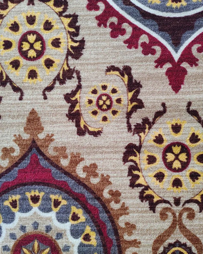 Living Persian Maroon Premium Anti Slip Printed Carpet | 6 x 5 ft