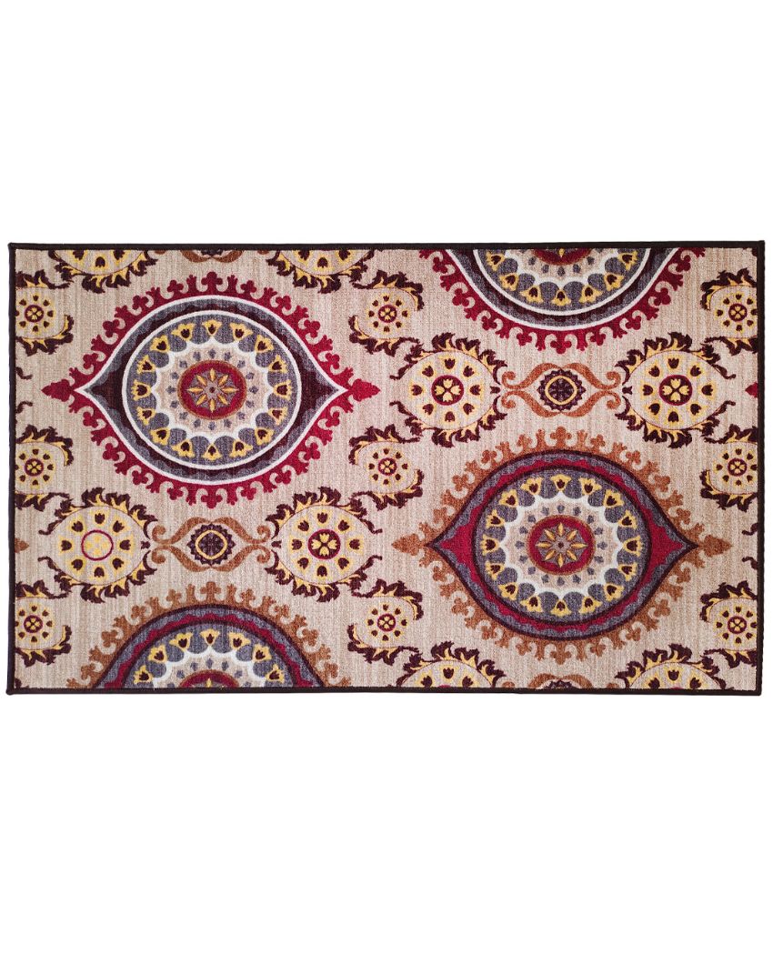 Living Persian Maroon Premium Anti Slip Printed Carpet | 6 x 5 ft