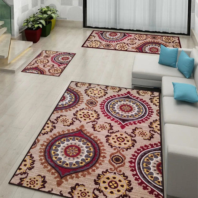 Living Persian Premium Anti Slip Printed Doormat, Runner & Carpet Set | Multiple Colors