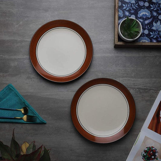 Diago Ceramic Dinner Plates | Set of 2 | 10 Inches