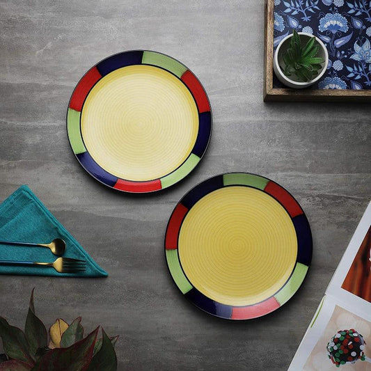 Carlos Ceramic Dinner Plates | Set of 2 | 10 Inches