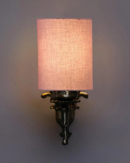 Exquisite Antique Gold Cotton Conical Shade Wall Lamp