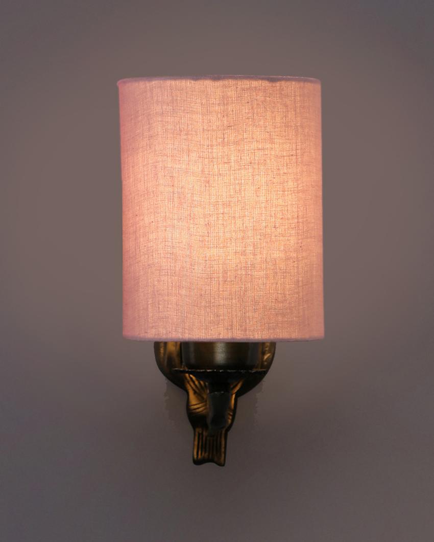 Unique Antique Gold Cotton Conical Shade Wall Lamp