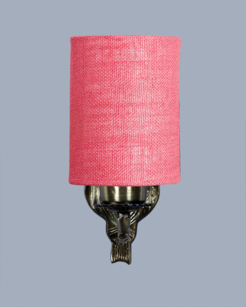 Unique Antique Gold Jute Conical Shade Wall Lamp