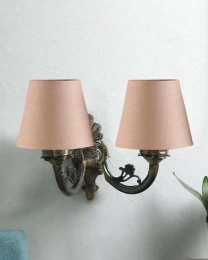 Innovative Antique Gold Cotton Conical Shade Wall Lamp