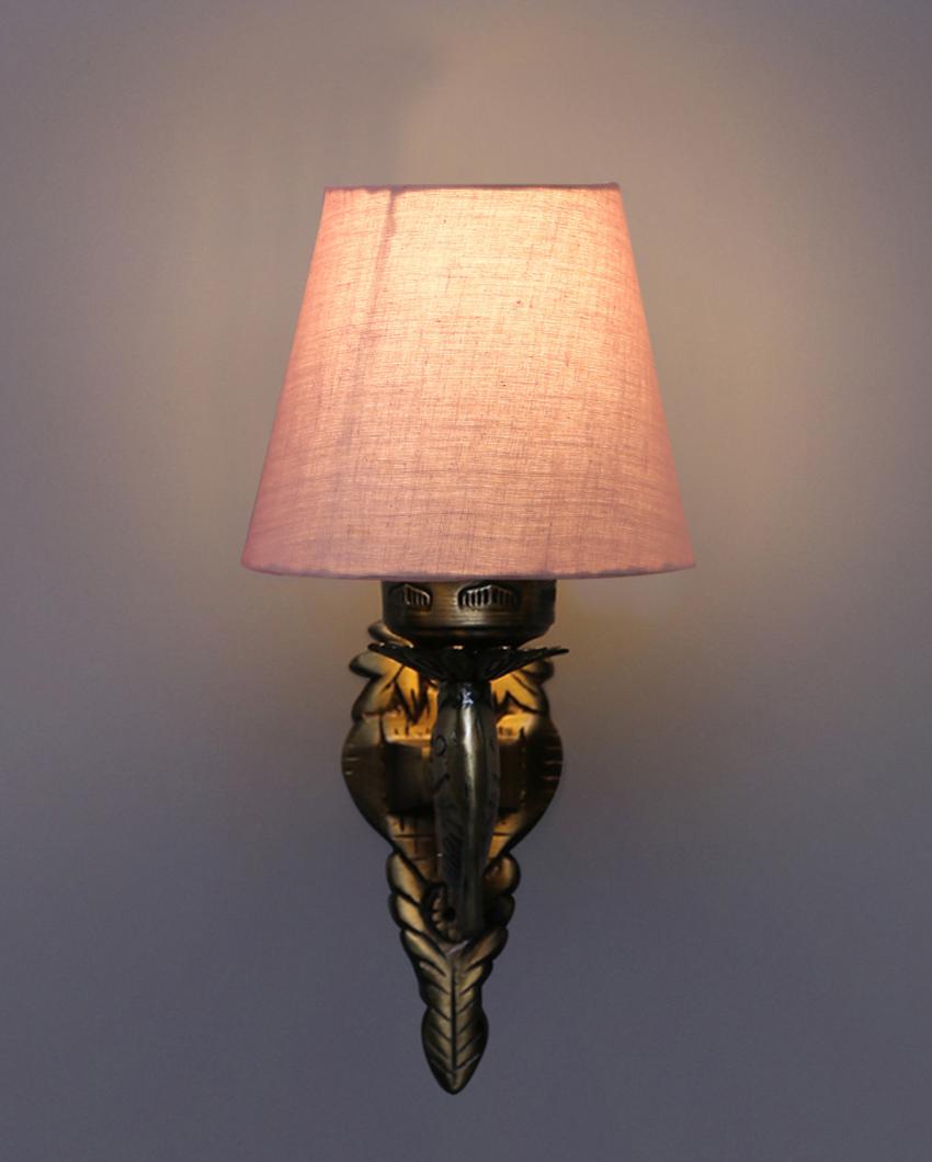 Dazzling Antique Gold Cotton Conical Shade Wall Lamp