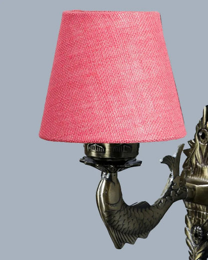 Dazzling Antique Gold Jute Conical Shade Wall Lamp