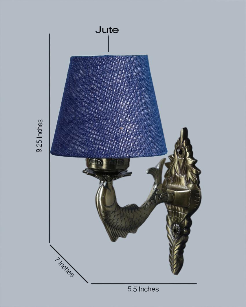 Dazzling Antique Gold Jute Conical Shade Wall Lamp