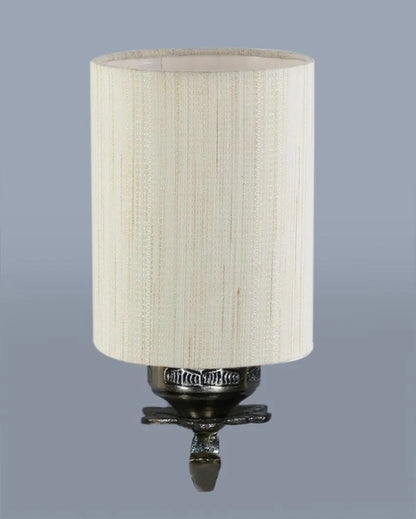 Luxurious Antique Gold Cotton Conical Shade Wall Lamp