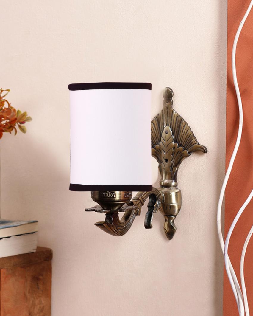 Luxurious Antique Gold Cotton Conical Shade Wall Lamp