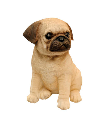 Sitting Pug Cute Polyresin Figurine | 5 x 4 x 7 inches