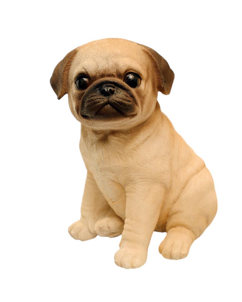 Sitting Pug Cute Polyresin Figurine | 5 x 4 x 7 inches