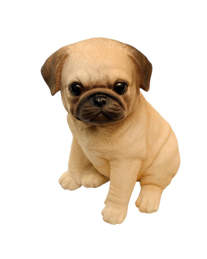 Sitting Pug Cute Polyresin Figurine | 5 x 4 x 7 inches