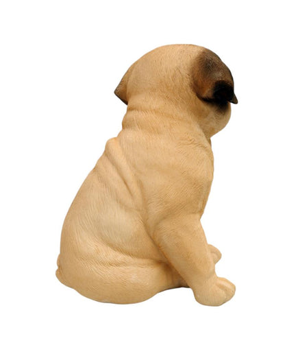 Sitting Pug Cute Polyresin Figurine | 5 x 4 x 7 inches