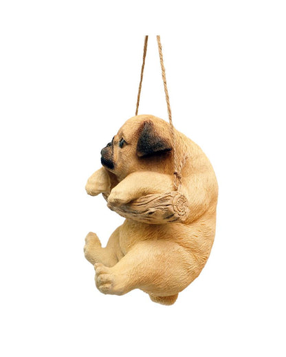 Wall Hanging Cute Pug Polyresin Figurine | 6 x 5 x 4 inches