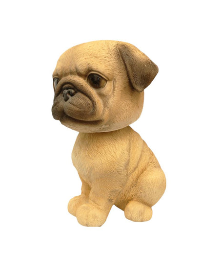 Bobble Head Pug Polyresin Figurine | 6 x 6 x 8 inches