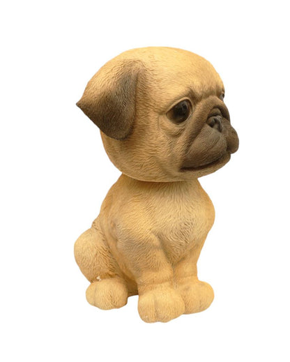 Bobble Head Pug Polyresin Figurine | 6 x 6 x 8 inches